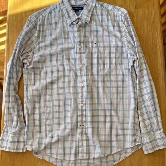 Tommy Hilfiger Button Down Long Sleeve Shirt Size Large - Picture 3 of 6